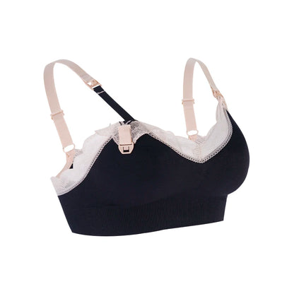 Wireless Front-Open Lace Nursing Bra
