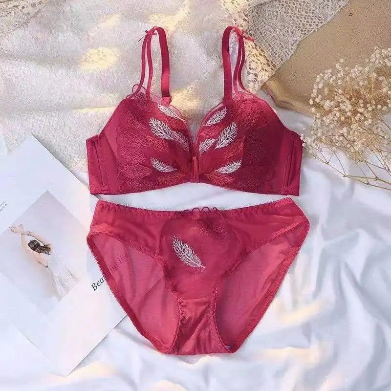 Sexy Lace Adjustable Wireless Bra Set