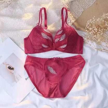 Sexy Lace Adjustable Wireless Bra Set