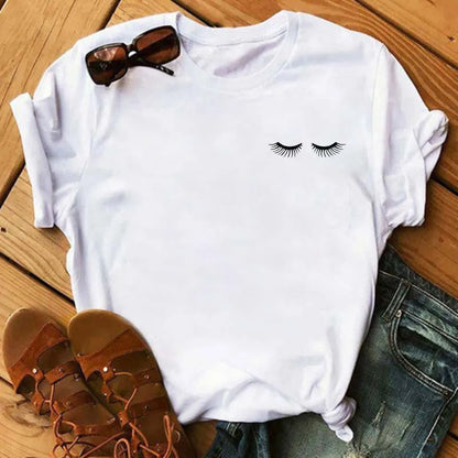 Maycaur Women’s Eyelash Print T-Shirt
