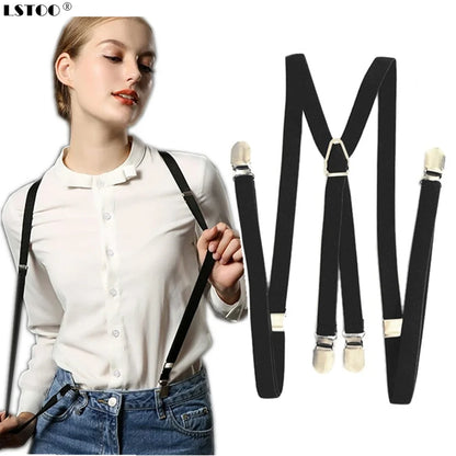 4 Clips Adjustable Elastic Suspenders