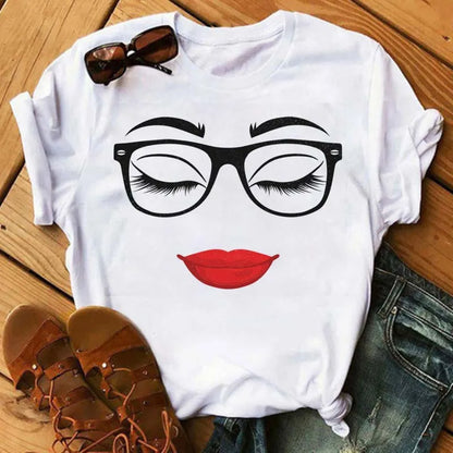 Maycaur Women’s Eyelash Print T-Shirt