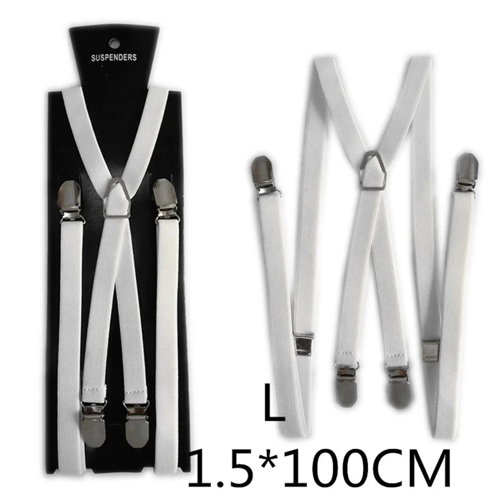 4 Clips Adjustable Elastic Suspenders
