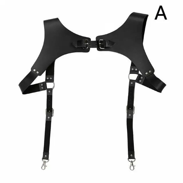 Men’s PU Leather H-Back Suspenders