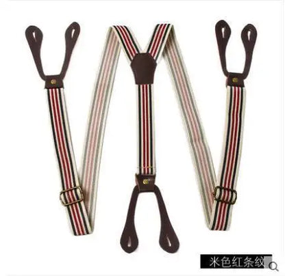 Fashionable Button Strap Striped