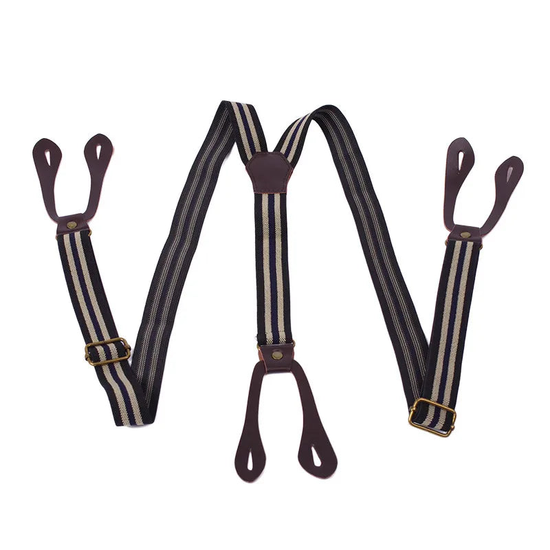 Fashionable Button Strap Striped
