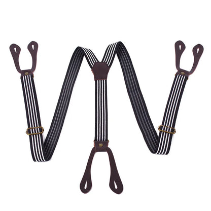 Fashionable Button Strap Striped