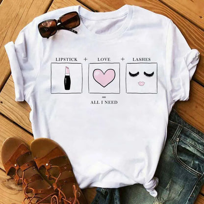 Maycaur Women’s Eyelash Print T-Shirt