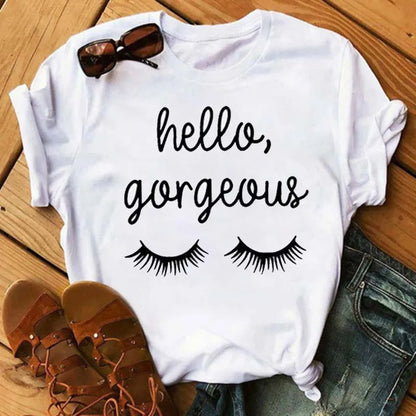 Maycaur Women’s Eyelash Print T-Shirt