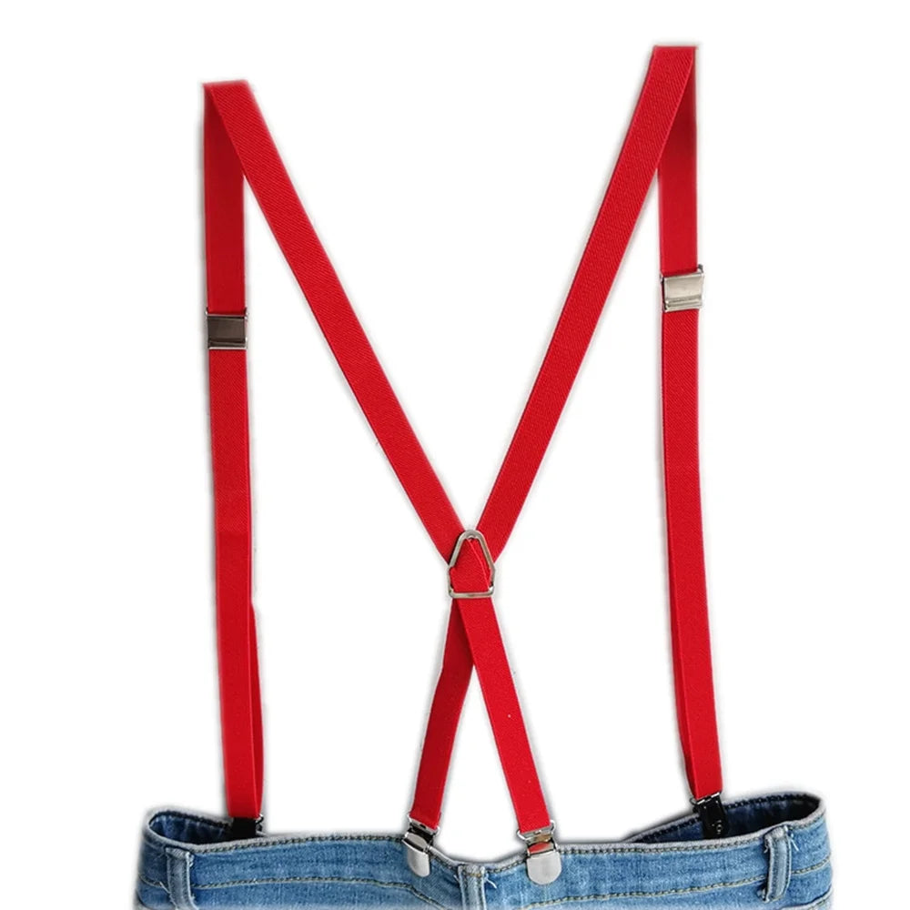 4 Clips Adjustable Elastic Suspenders