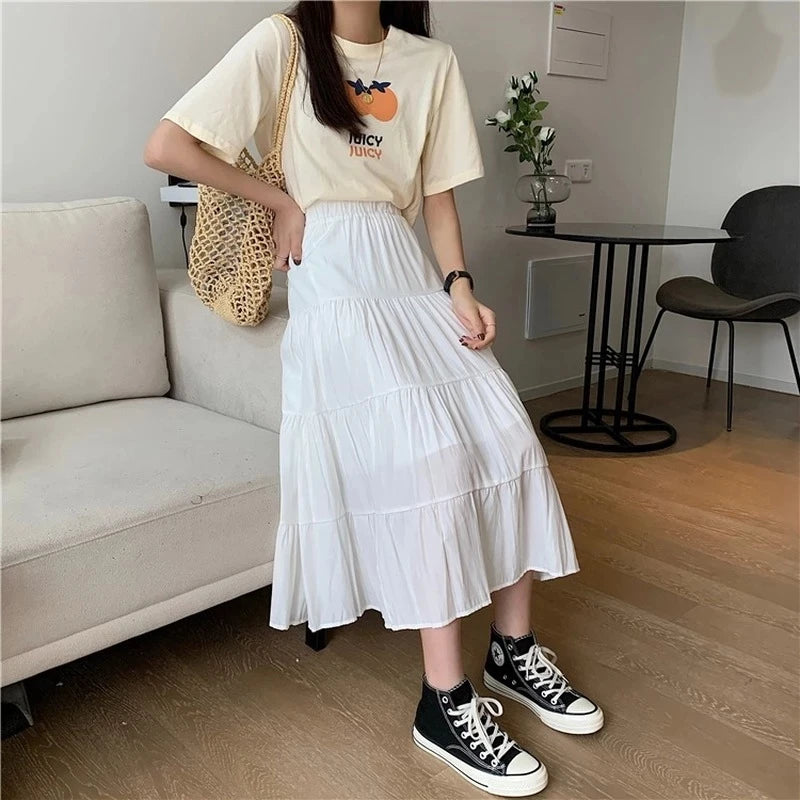 Vintage High Waist Chiffon Skirt