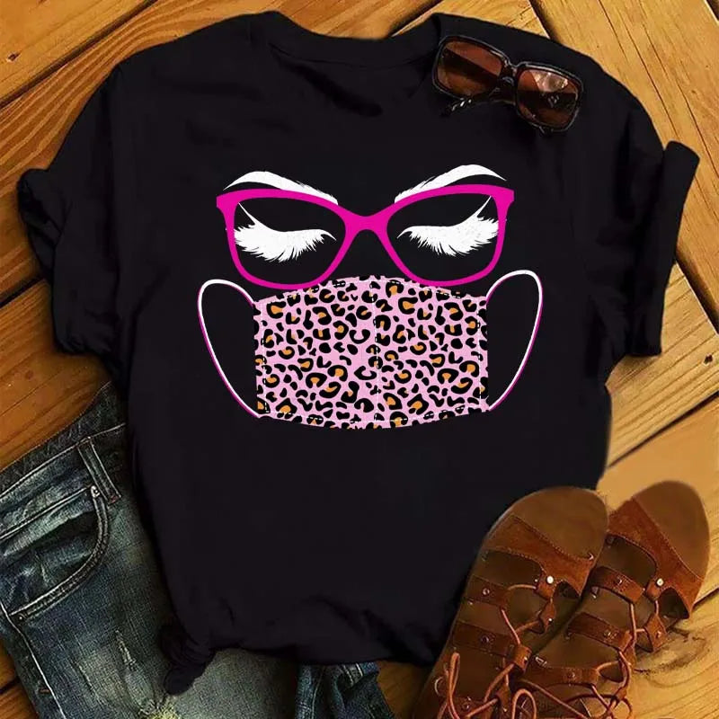 Maycaur Women’s Eyelash Print T-Shirt