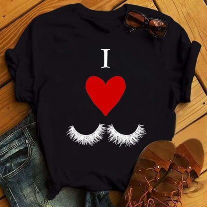Maycaur Women’s Eyelash Print T-Shirt