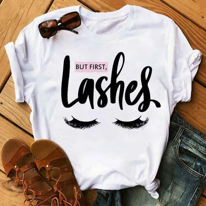 Maycaur Women’s Eyelash Print T-Shirt
