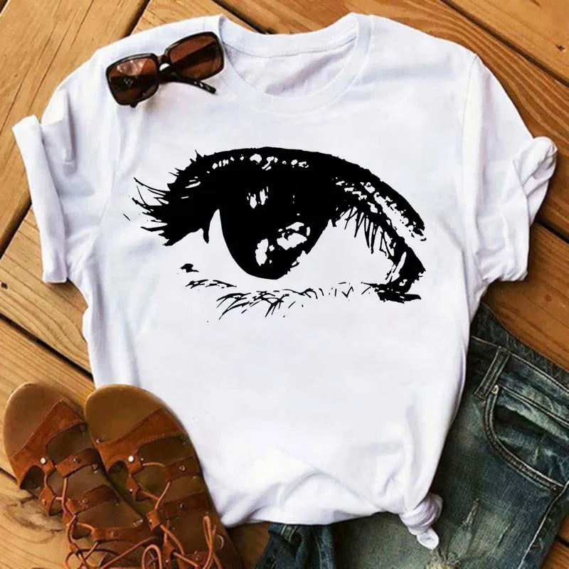 Maycaur Women’s Eyelash Print T-Shirt