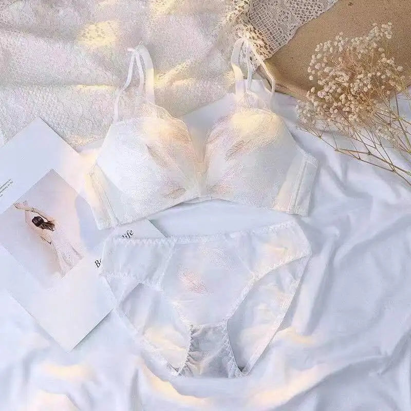 Sexy Lace Adjustable Wireless Bra Set