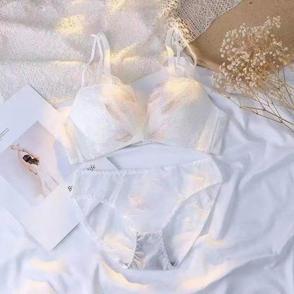 Sexy Lace Adjustable Wireless Bra Set