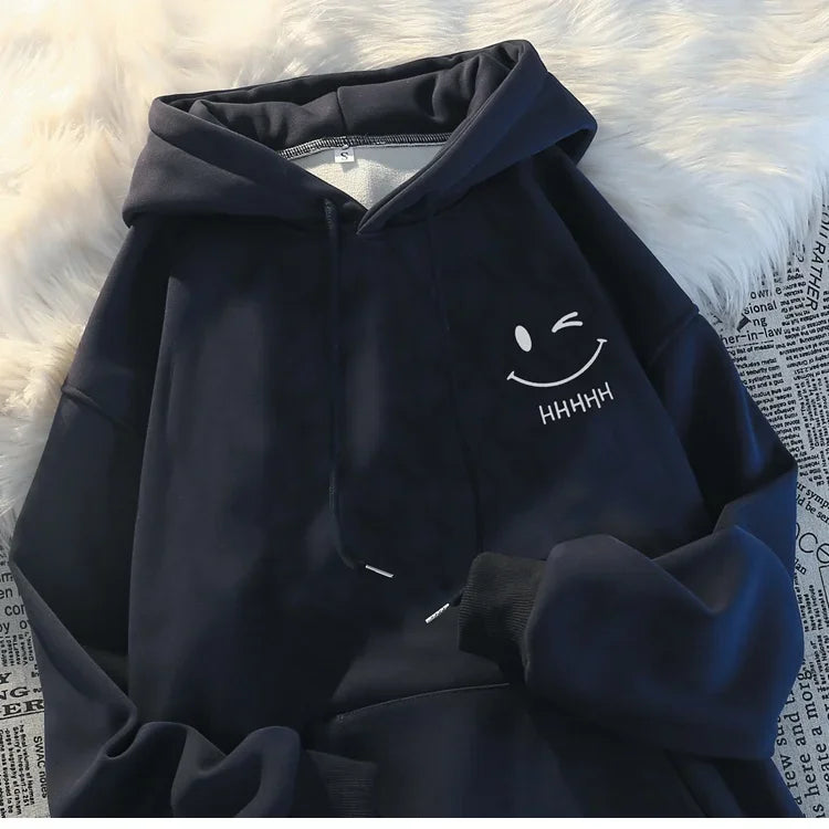 Women's Smiling Face Couple Hooded