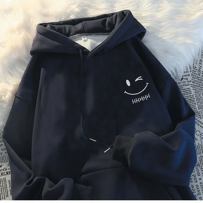 Women's Smiling Face Couple Hooded