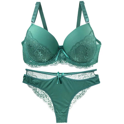 Seamless Plus Size Push-Up Lace Set