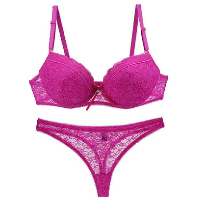 Multicolor Push-Up Lace Bra Set