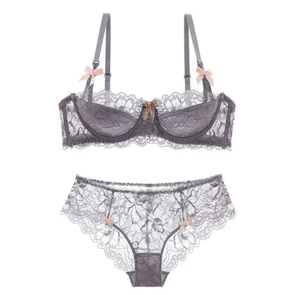 Rabbit Ear AB Cup French Lace Bra Set