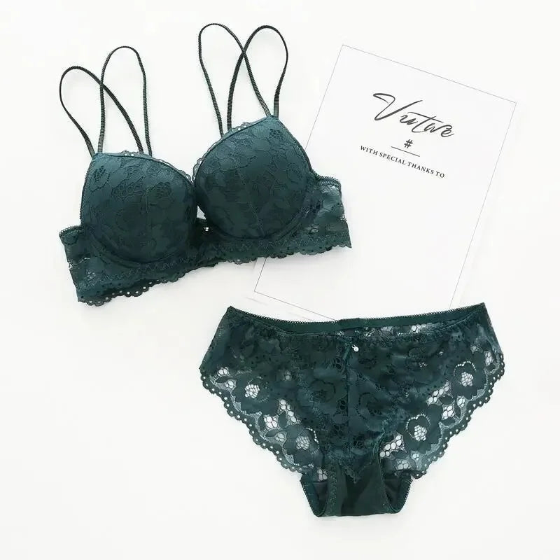 Japanese Style Lace Push-Up Bra Set