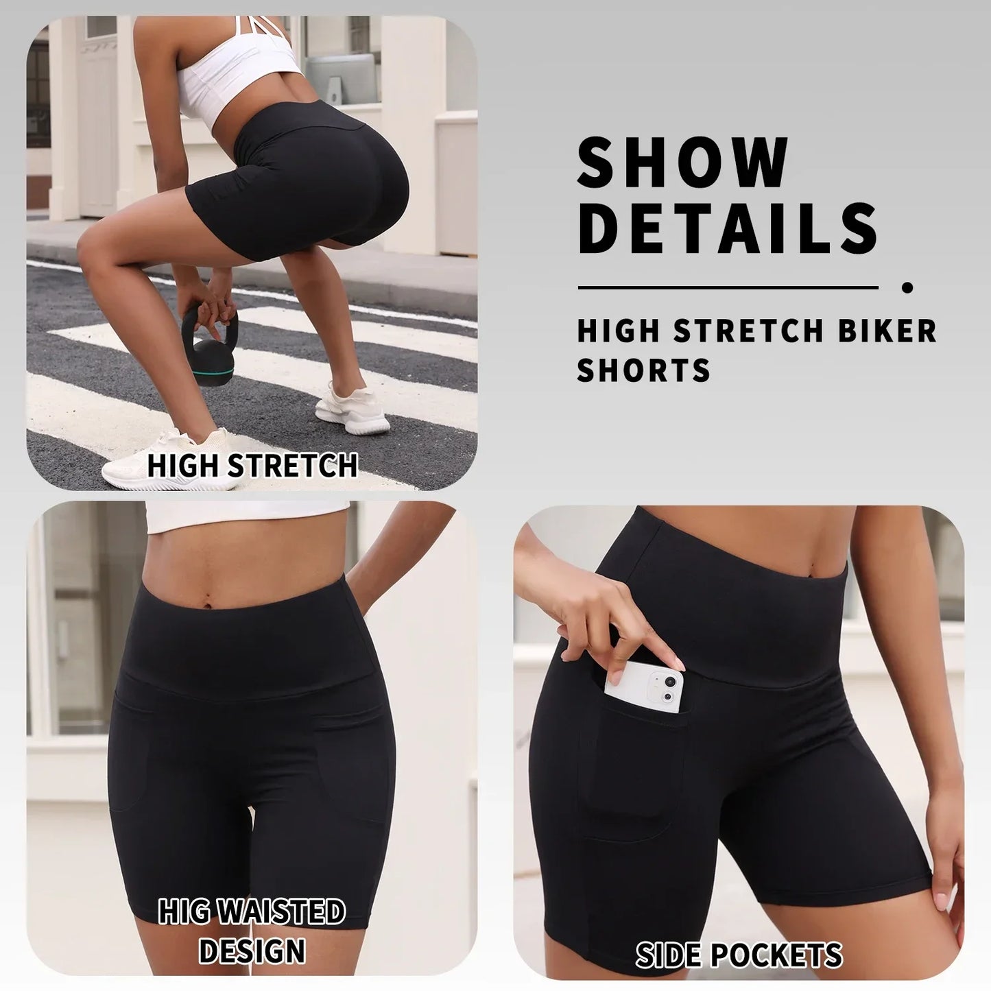 High Waisted Biker Shorts For Women