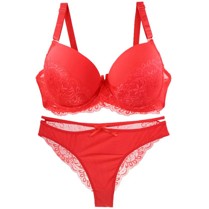 Seamless Plus Size Push-Up Lace Set