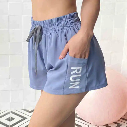 Women's high-waisted loose running shorts