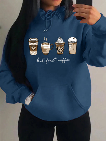 But First Coffee Pattern Hoodie