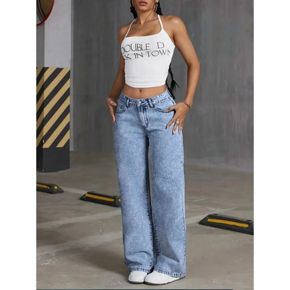 Women’s High-Waist Denim Wide Leg Jeans