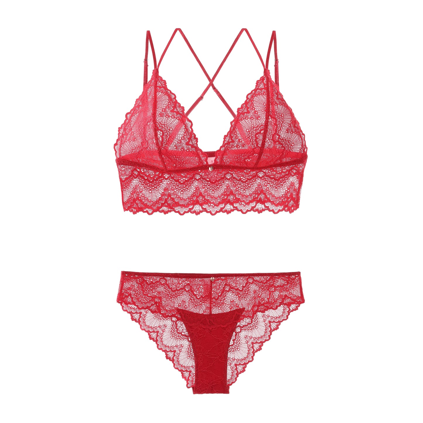 Elegant Scalloped Lace Wireless Set