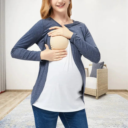 Multicolor Round Neck Nursing Top