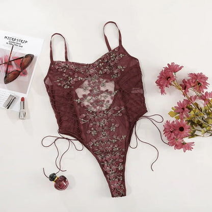 Lace Embroidered Lingerie Jumpsuit