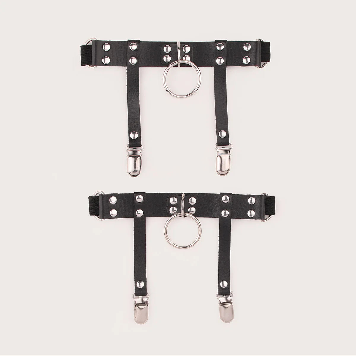 Circle Punk Metal Leather Leg Garter