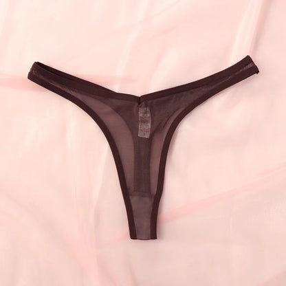Seamless Translucent Mesh Thongs