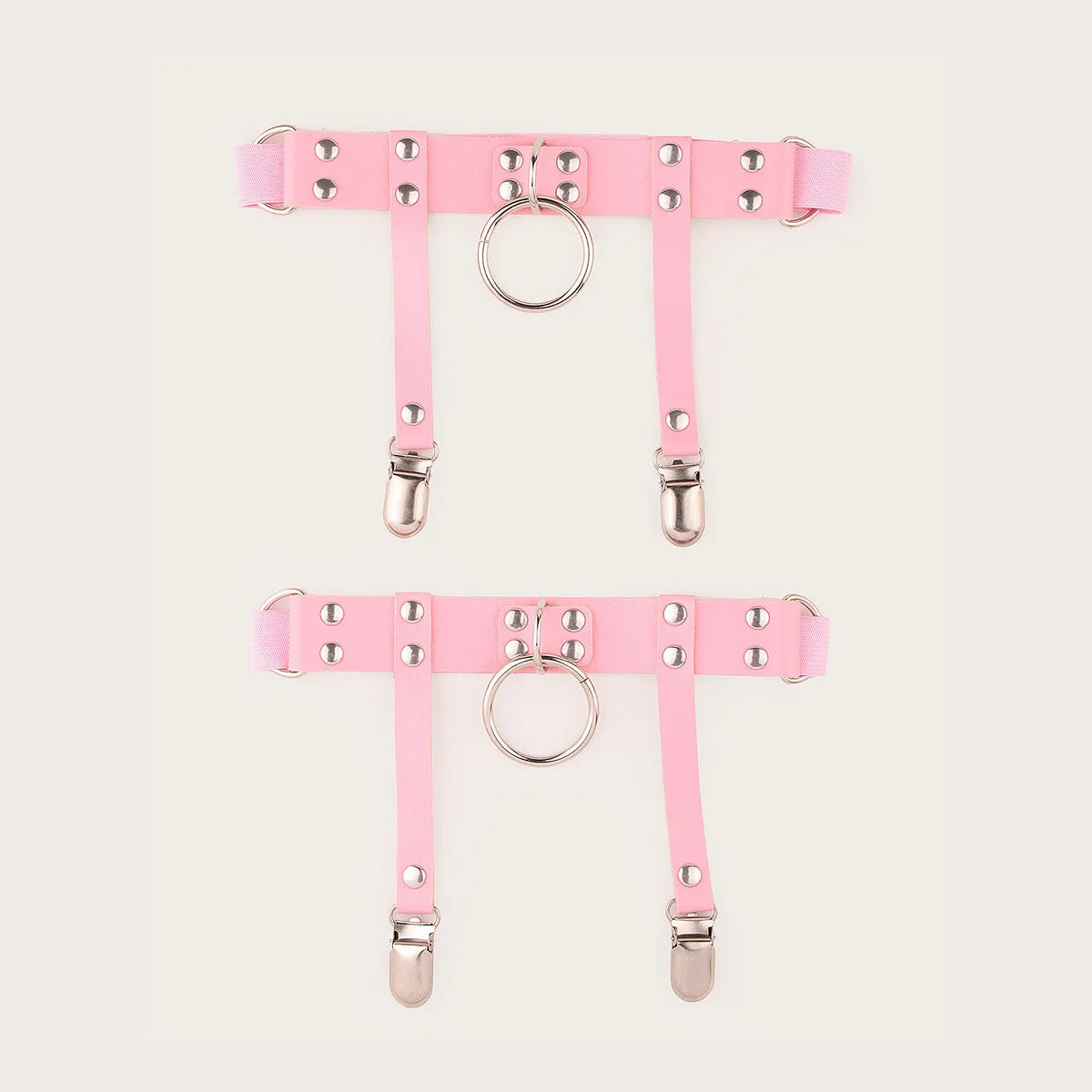 Circle Punk Metal Leather Leg Garter