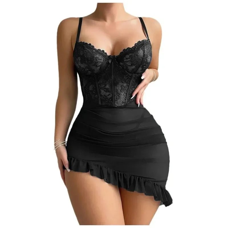 Transparent Lace Underwire  Set