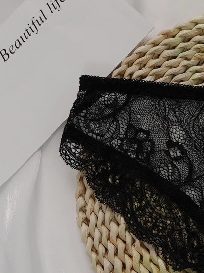 Leopard Print Lace Triangle Underwear Set