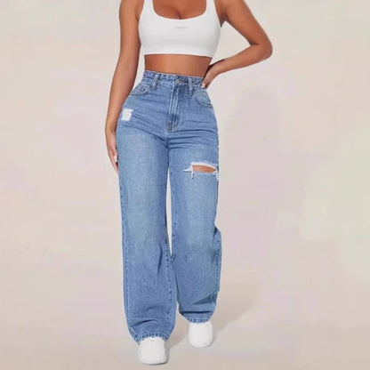 Women’s High Waist Wide Leg Mom Jeans