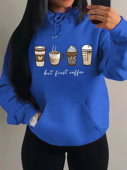 But First Coffee Pattern Hoodie
