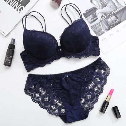 Japanese Style Lace Push-Up Bra Set