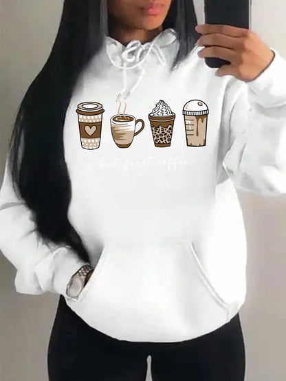 But First Coffee Pattern Hoodie