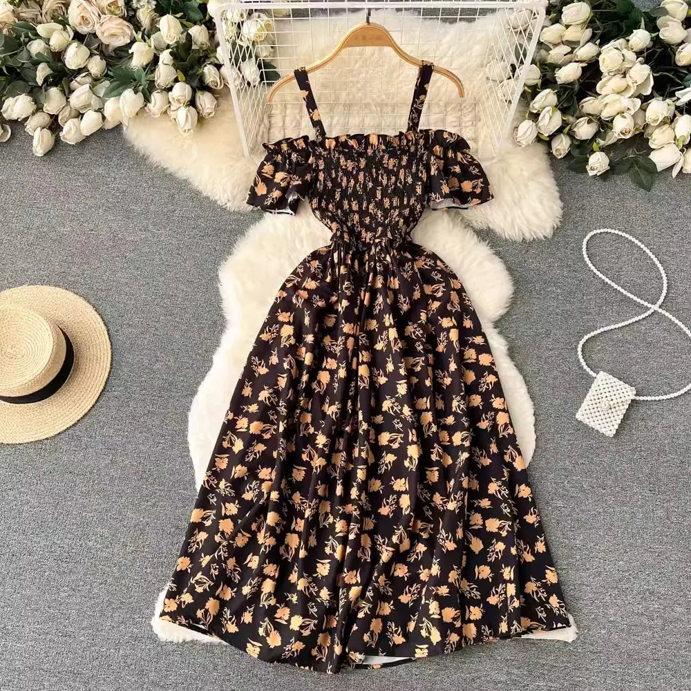 Floral Print Vacation Beach Dress