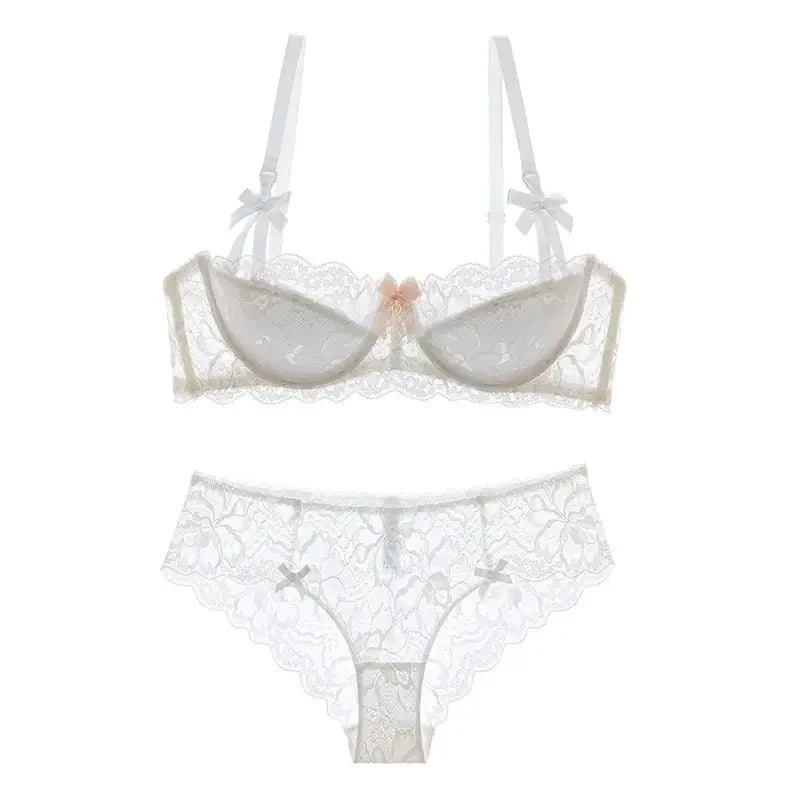 Rabbit Ear AB Cup French Lace Bra Set
