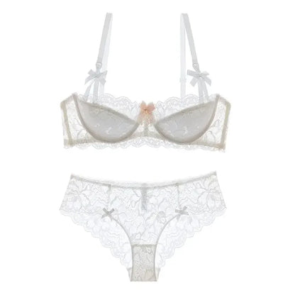 Rabbit Ear AB Cup French Lace Bra Set