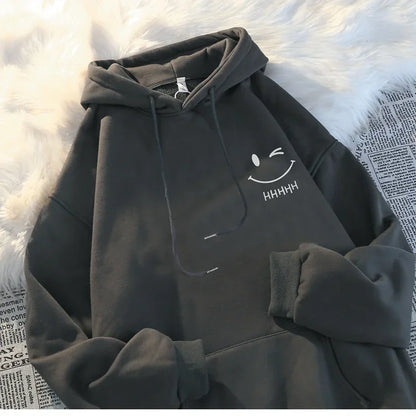 Women's Smiling Face Couple Hooded