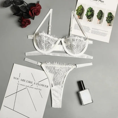Lace Transparent Push-Up Lingerie Set