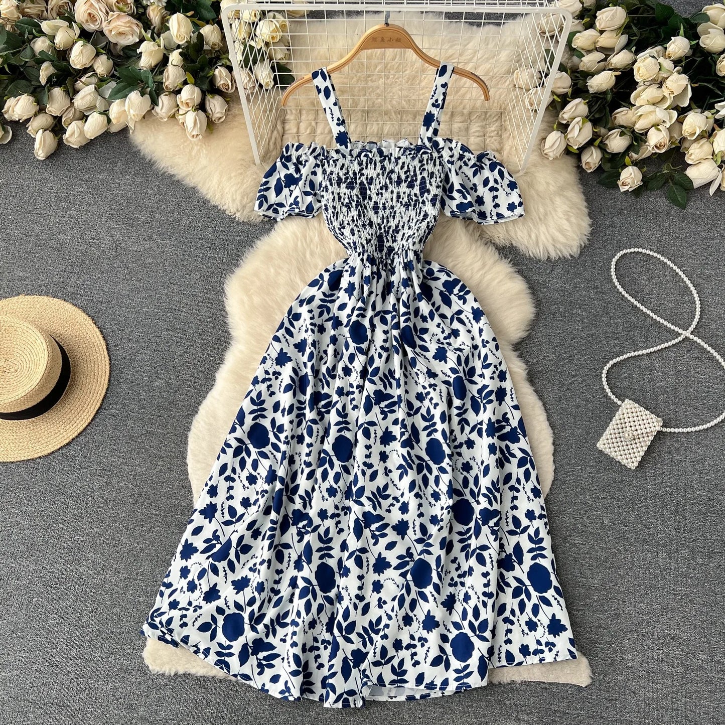 Floral Print Vacation Beach Dress